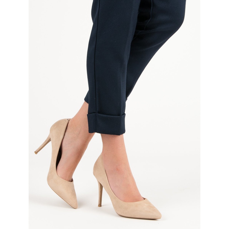 Juliet Scarpe con tacco in pelle scamosciata beige 2