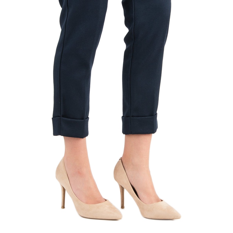 Juliet Scarpe con tacco in pelle scamosciata beige 1