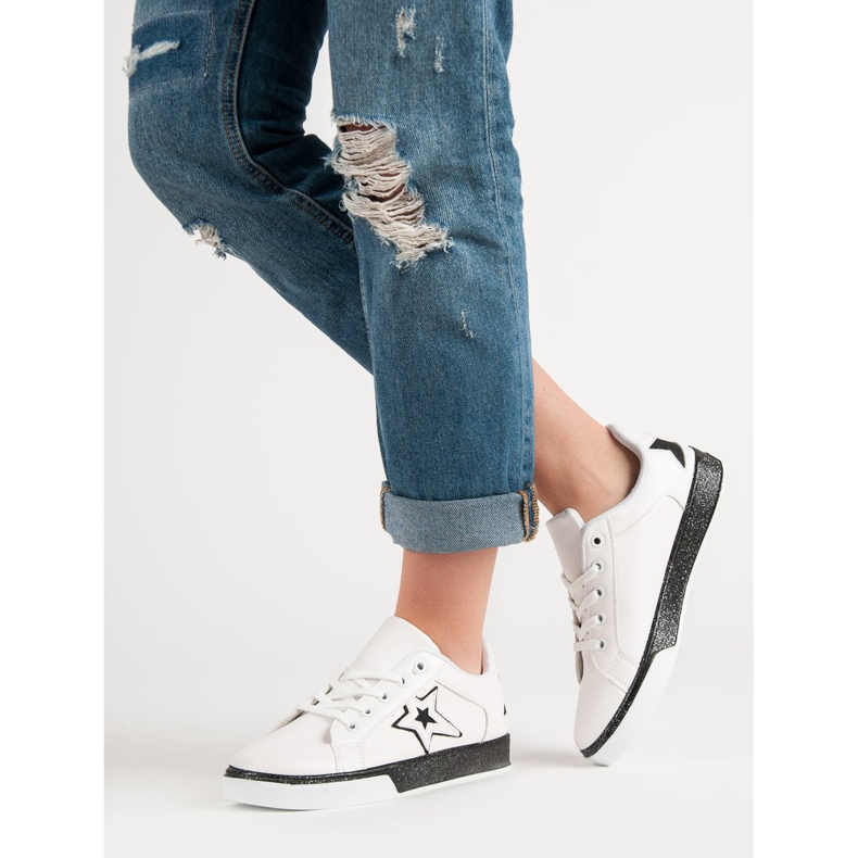 Scarpe sportive da donna bianco nero 2