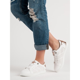 Scarpe sportive basse bianco giallo 1