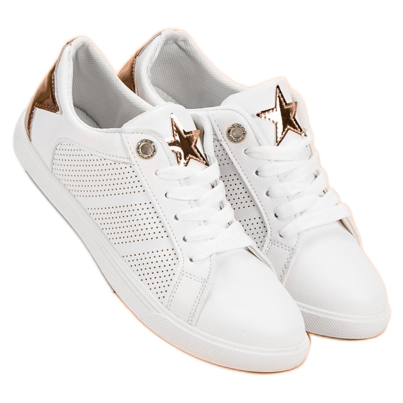 Scarpe sportive basse bianco giallo 2