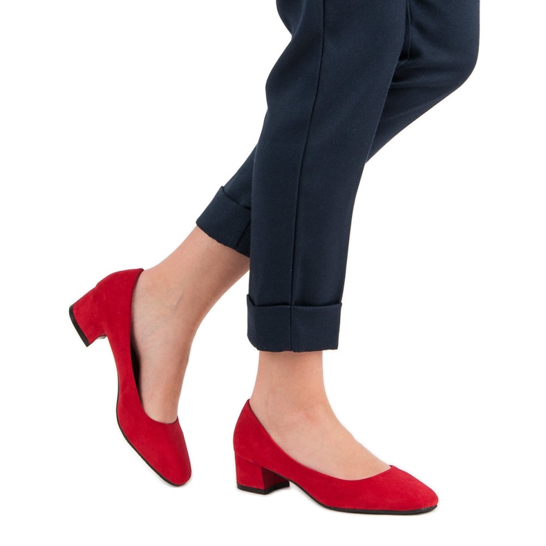 Queentina Décolleté con tacco piatto rosso 1