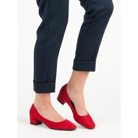 Queentina Décolleté con tacco piatto rosso 2