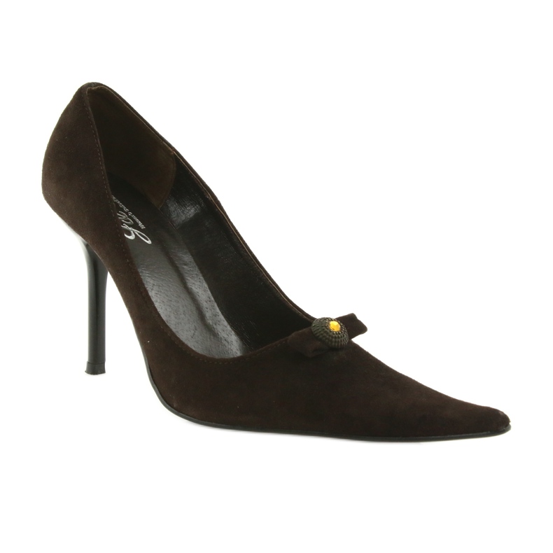 Décolleté in pelle marrone 1