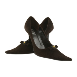 Décolleté in pelle marrone 3