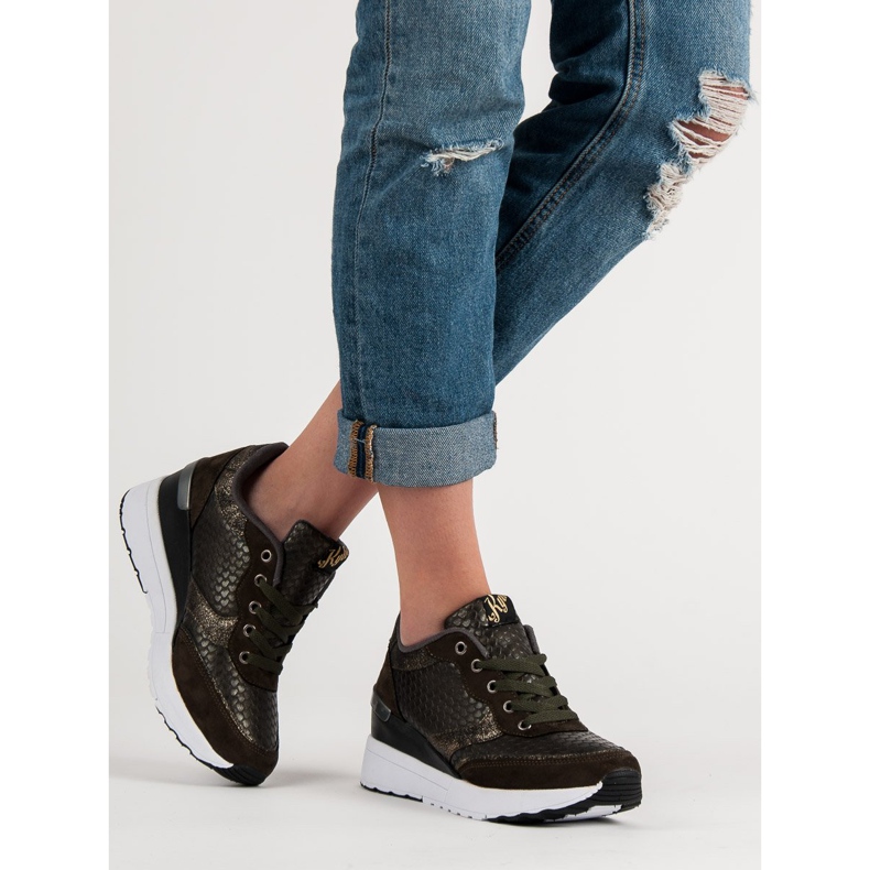 Kylie Scarpe alla moda con motivo verde 1