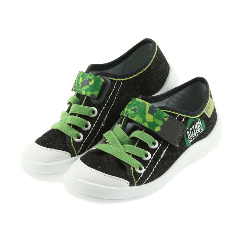 Befado scarpe per bambini pantofole sneakers 251y102 nero verde 3