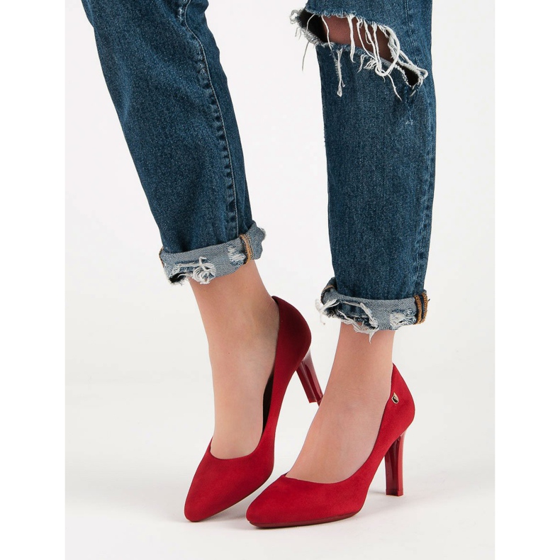 Décolleté VINCEZA in camoscio rosso 1