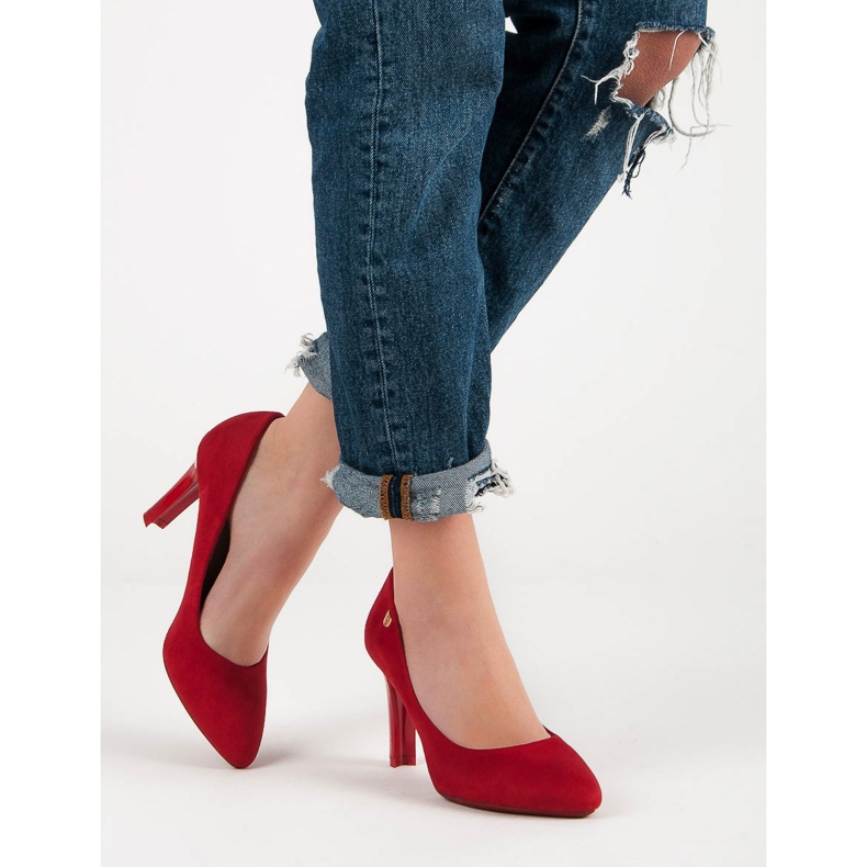Décolleté VINCEZA in camoscio rosso 2