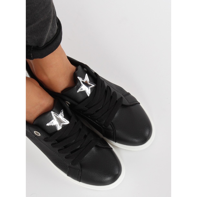 Sneakers nere con stella A6213 Black nero 1
