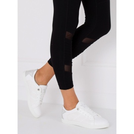 Sneakers bianche con stella A6213 WHITE/SILVER bianco 1