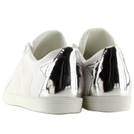Sneakers bianche con stella A6213 WHITE/SILVER bianca 2