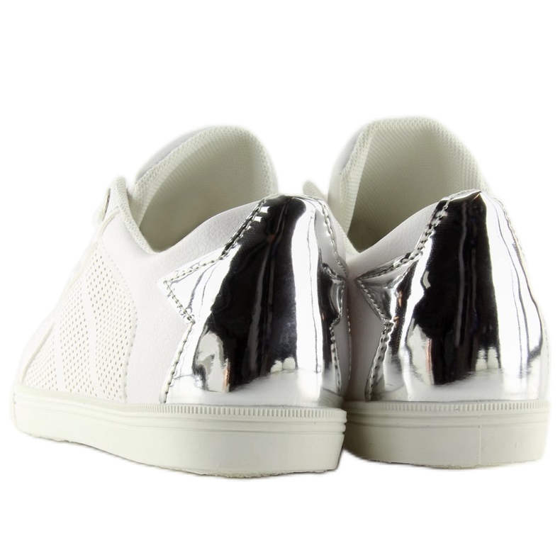 Sneakers bianche con stella A6213 WHITE/SILVER bianco 2
