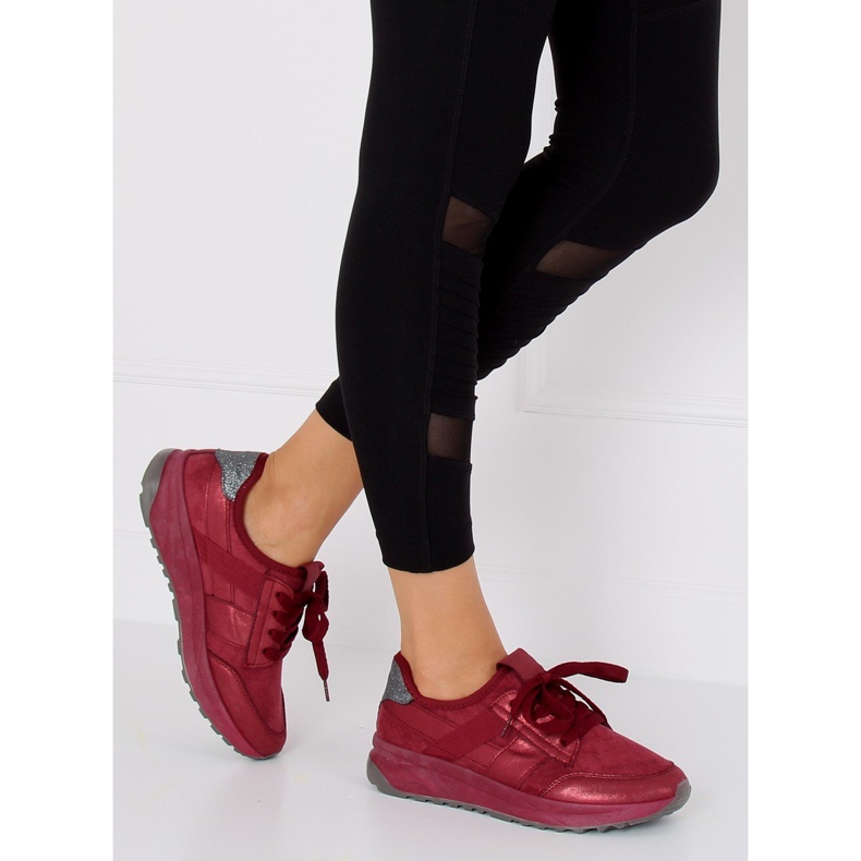 X-9733 Scarpe sportive bordeaux vino rosso 2