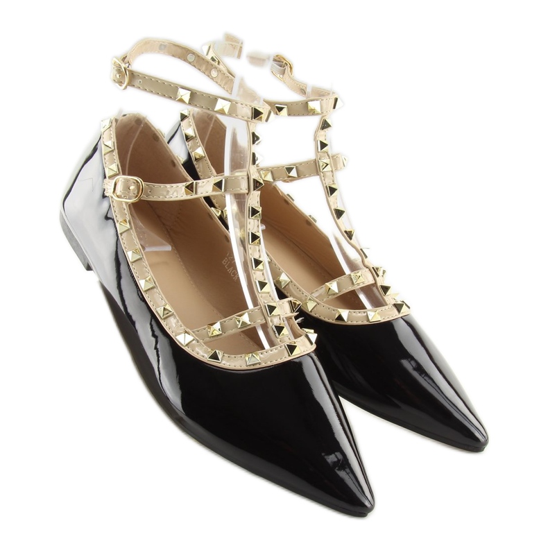 Ballerine nere con borchie 127-12 Black nero 1