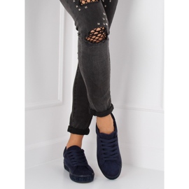 Sneakers con pietre BS098 Blu blu navy 2