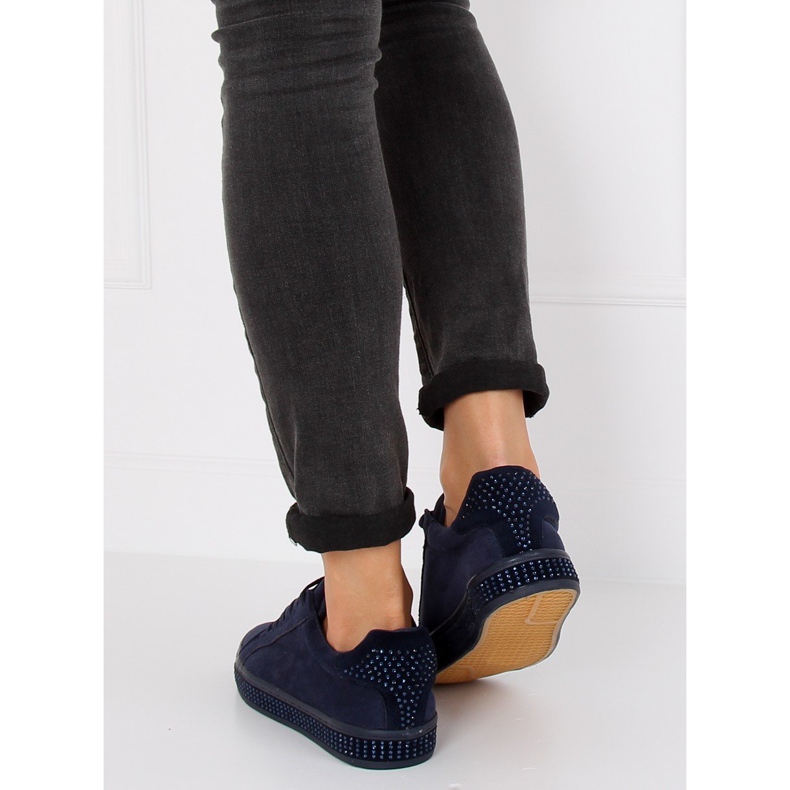 Sneakers con pietre BS098 Blu blu navy 1