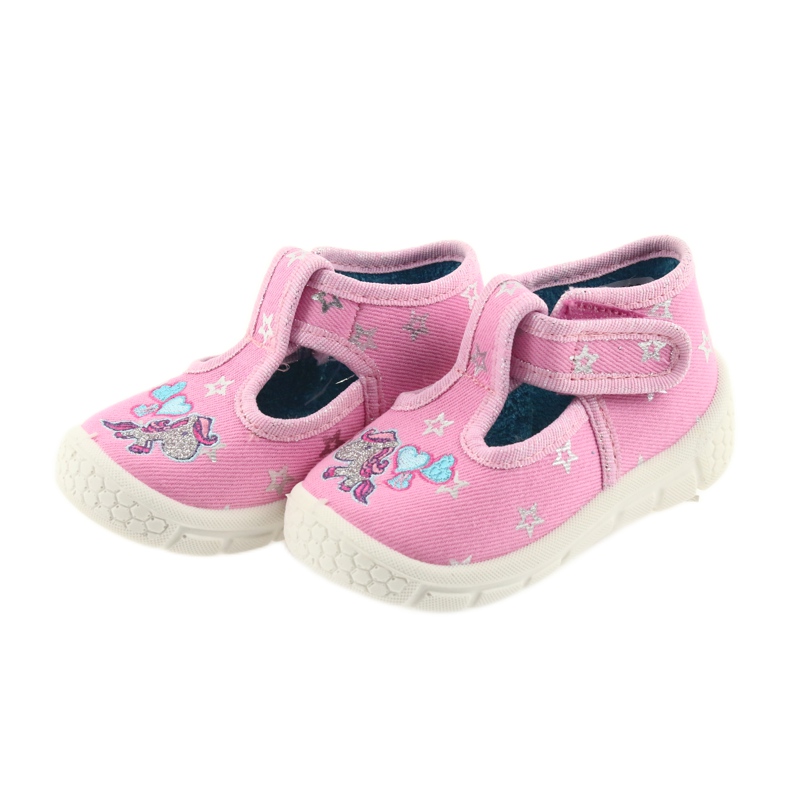 Scarpe per bambini Befado 531P009 pantofole grigio rosa 2