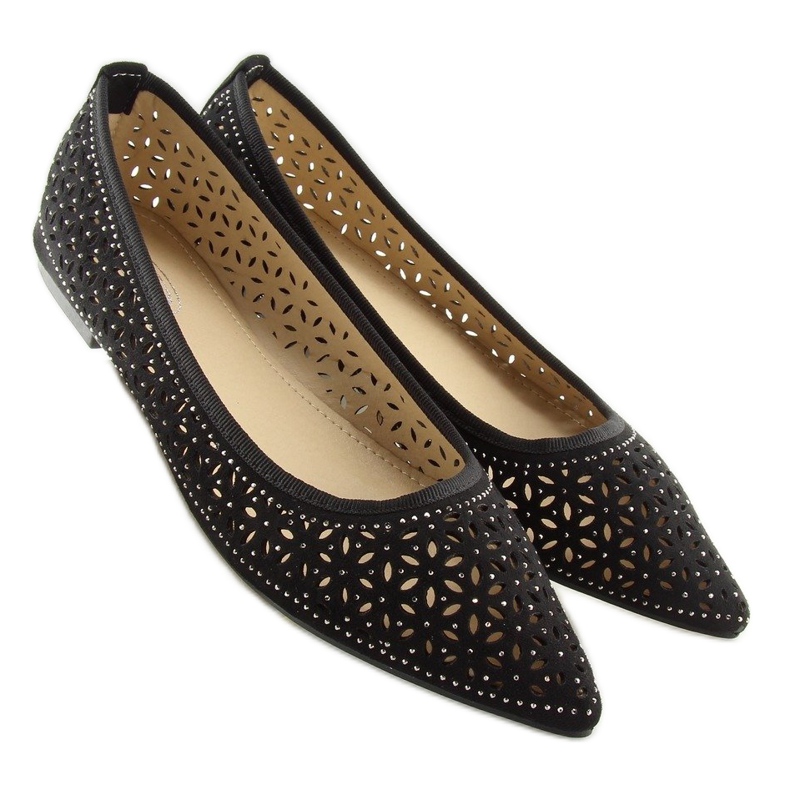 Ballerine nere traforate 127-25 Black nero 1