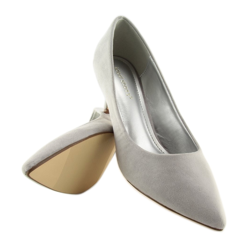 Décolleté con tacco basso grigio P-6377 Grigio 1
