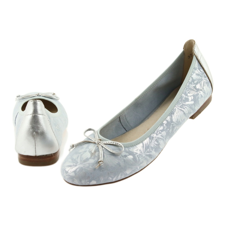 Caprice Women's Ballerinas 22102 Blue con un arco 5