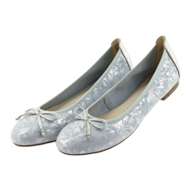 Caprice Women's Ballerinas 22102 Blue con un arco 4