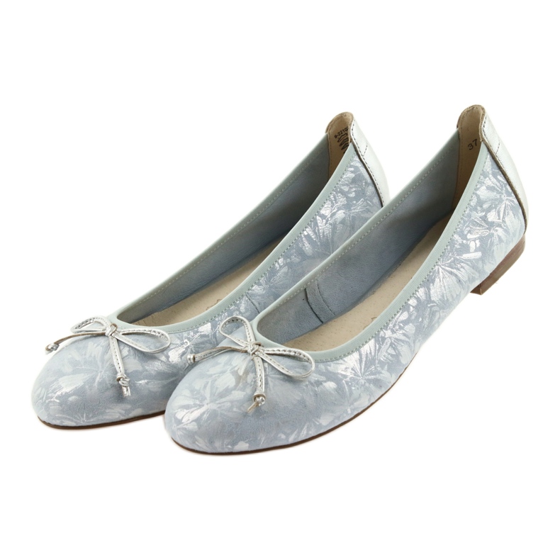 Caprice Women's Ballerinas 22102 Blue con un arco 4