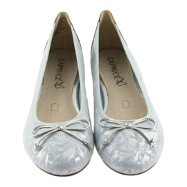 Caprice Women's Ballerinas 22102 Blue con un arco 3