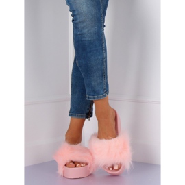 Rosa CK77P Pantofole rosa con pelliccia 1