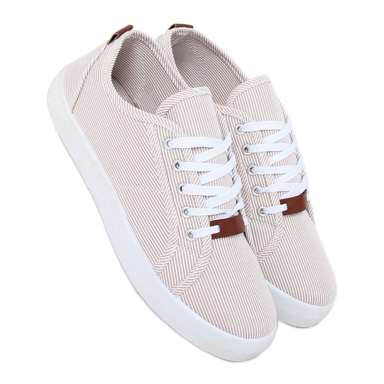 Sneakers a righe beige JX70P Beige 1