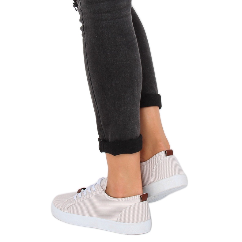 Sneakers a righe beige JX70P Beige 2
