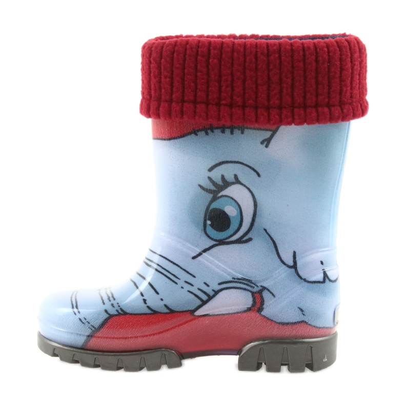 Stivali per bambini Demar, stivali di gomma con un calzino blu grigio rosso 2