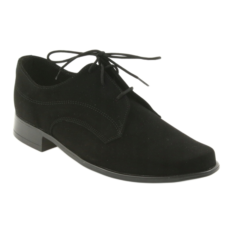 Scarpe per bambini Miko, scarpe da comunione in camoscio, nere nero 1