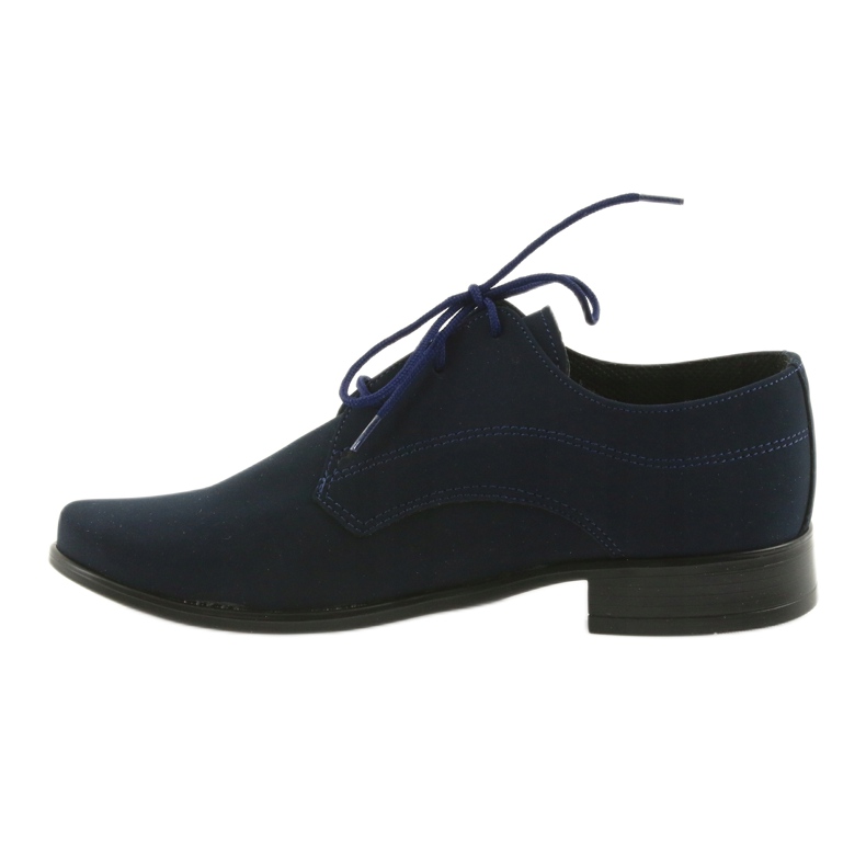 Scarpe basse da bambino Miko, scarpe Prima Comunione in camoscio blu navy 2