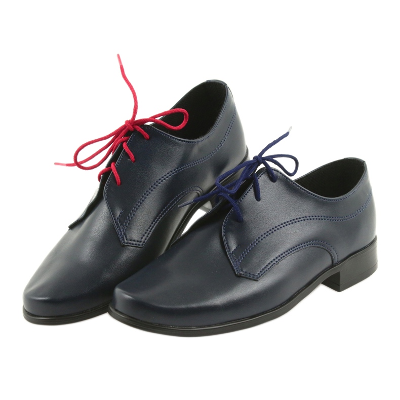 Miko Scarpe da ragazzo in pelle blu blu inserto blu 4