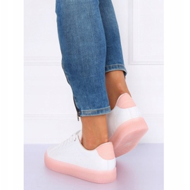 Sneakers su suola alta bianca e rosa LA38P Pink 1