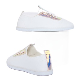 Sneakers bianche e rosa con ologramma JX71P Champagne bianco 2