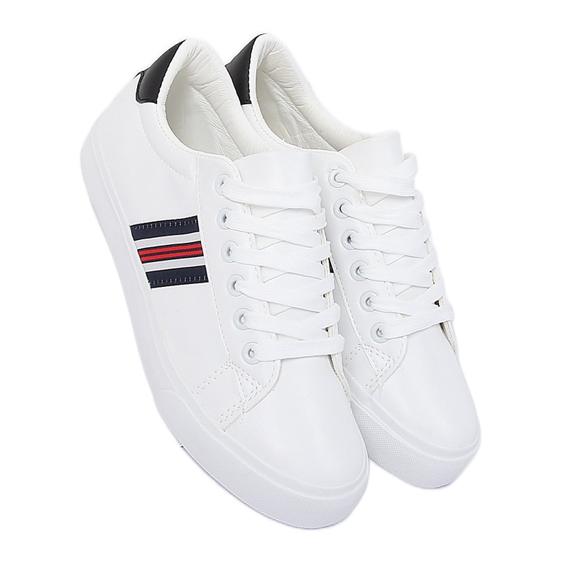 Sneakers da donna bianche e nere BL158P White bianco 2