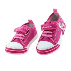 Sneakers da bambino American Club rosa con velcro 28/19 4