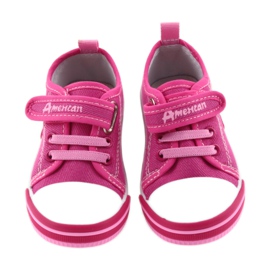 Sneakers da bambino American Club rosa con velcro 28/19 3