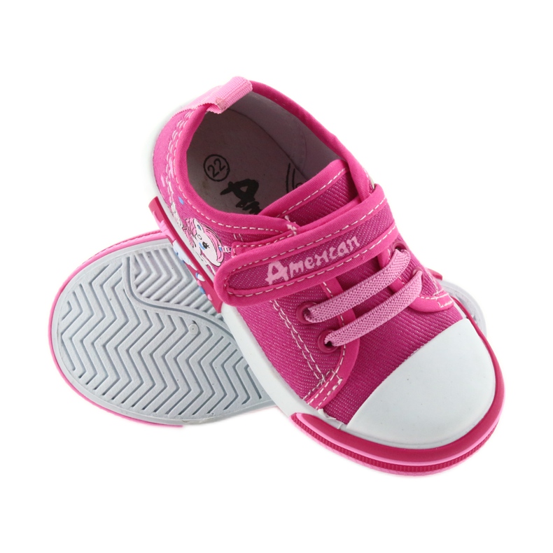 Sneakers da bambino American Club rosa con velcro 28/19 2
