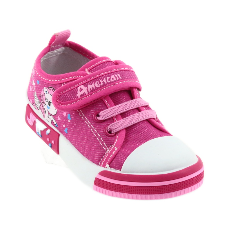 Sneakers da bambino American Club rosa con velcro 28/19 1