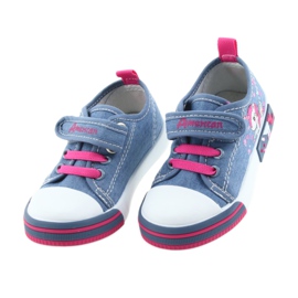 Sneakers da bambino American Club blu con velcro 28/19 rosa 4