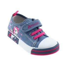 Sneakers da bambino American Club blu con velcro 28/19 rosa 1