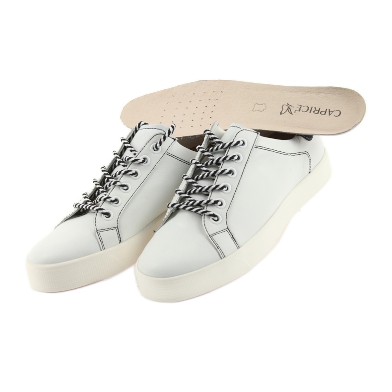 Sneakers in pelle bianca/blu navy di Caprice White/Navy Wied 23203 1
