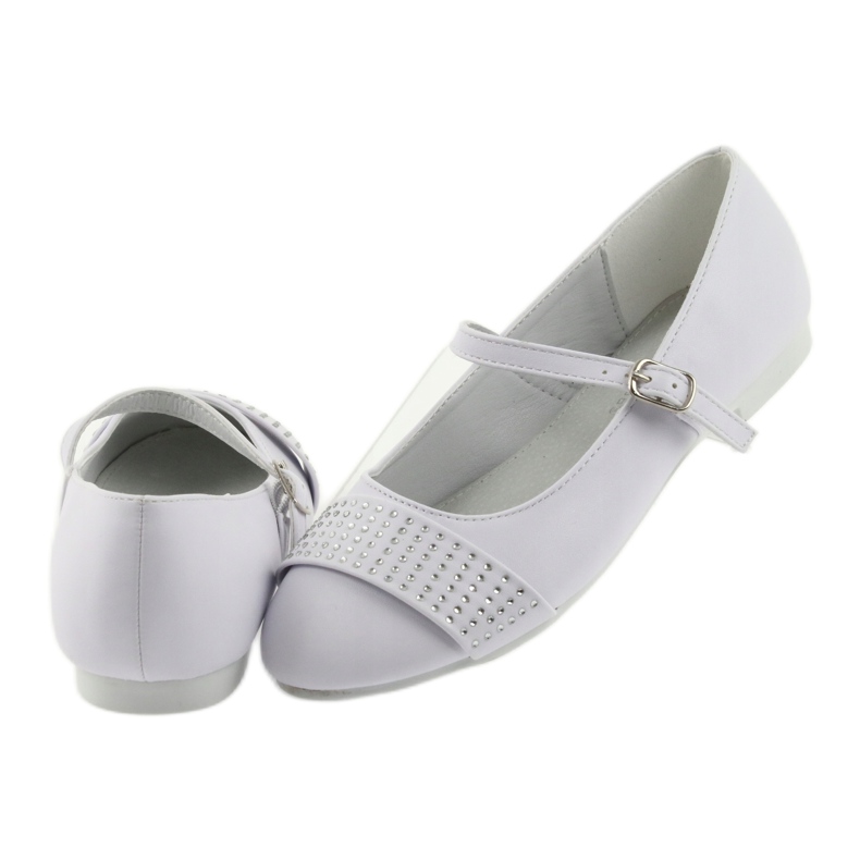 Décolleté, scarpe per bambini, ballerine, strass da comunione American Club 19/11 bianca 5