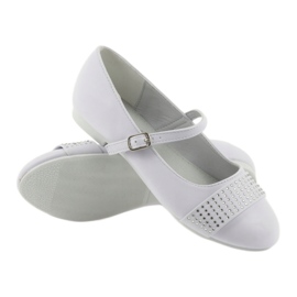 Décolleté, scarpe per bambini, ballerine, strass da comunione American Club 19/11 bianco 3