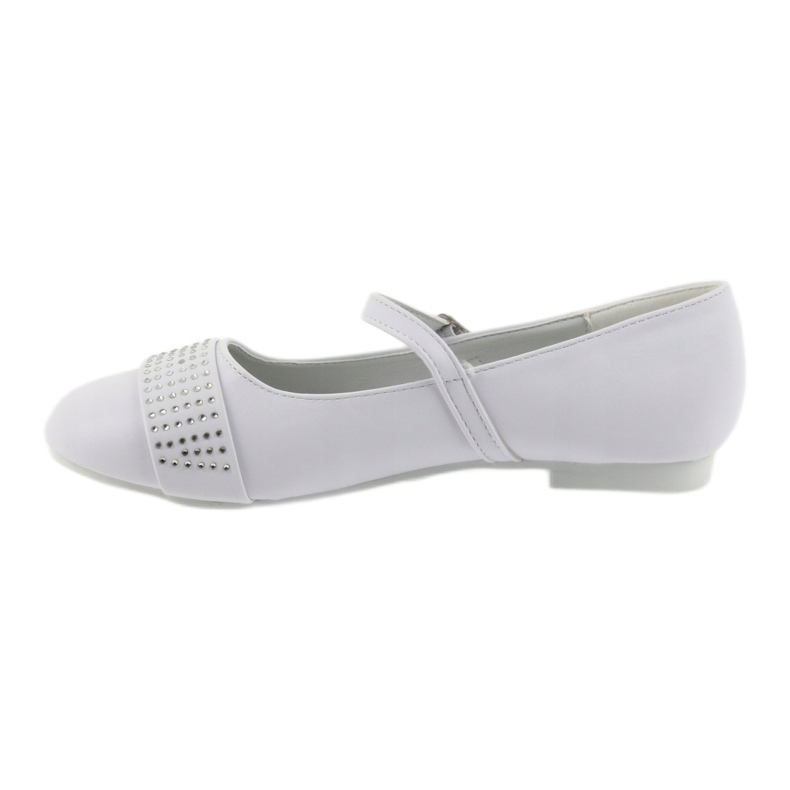 Décolleté, scarpe per bambini, ballerine, strass da comunione American Club 19/11 bianco 2