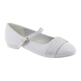 Décolleté, scarpe per bambini, ballerine, strass da comunione American Club 19/11 bianca 1