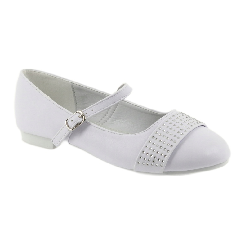 Décolleté, scarpe per bambini, ballerine, strass da comunione American Club 19/11 bianca 1
